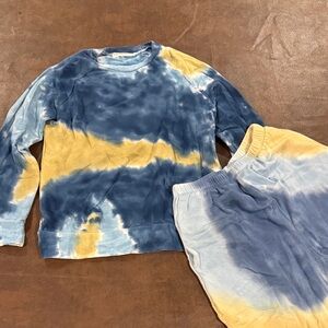 Fairwell Blue and Yellow Tie-Dye Sweat Set. Size 10